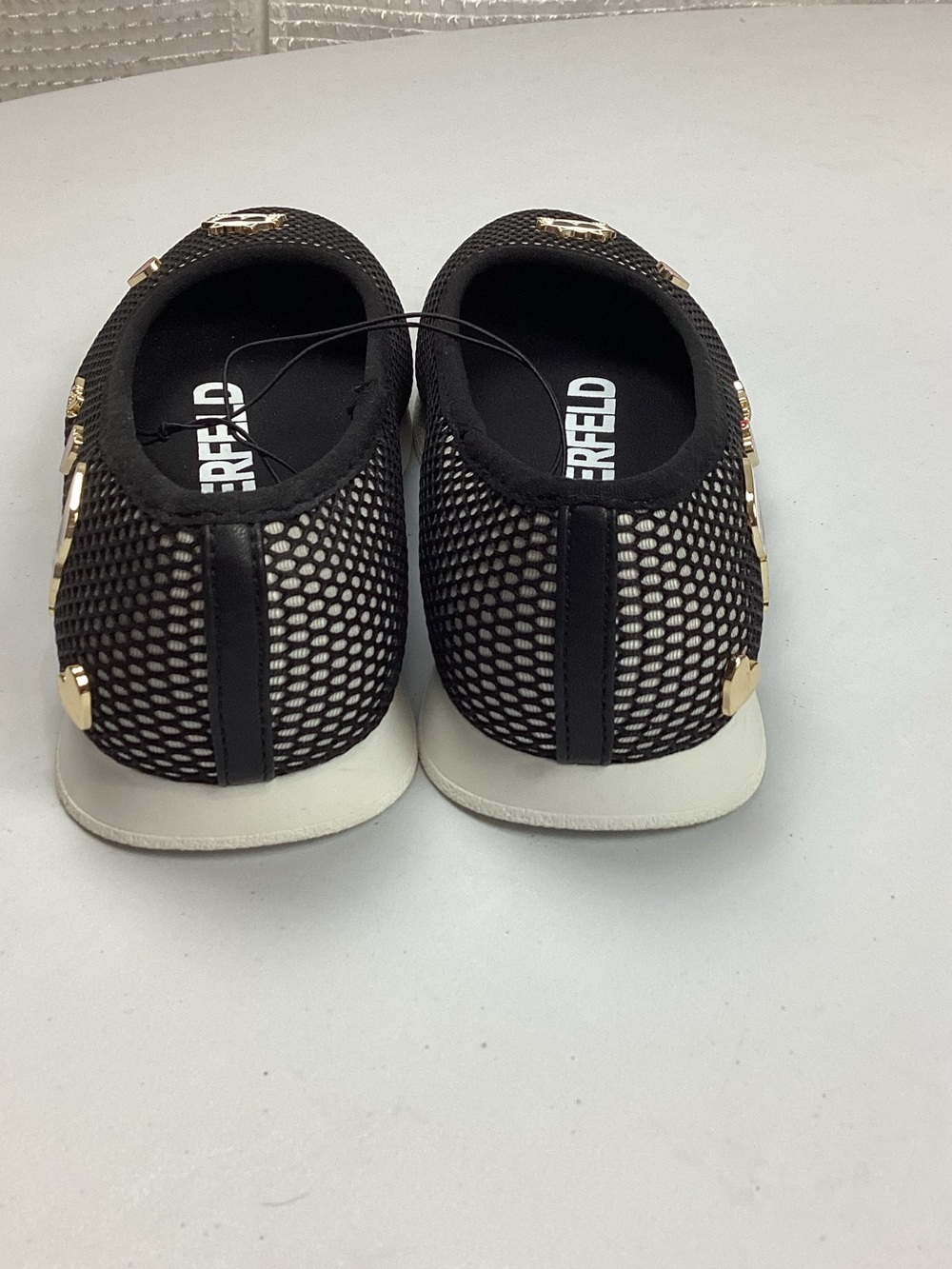 Karl Lagerfeld Paris Maleia Mesh Ballet Flats Black White Charms Sz 8 KL268331 - Picture 7 of 9